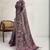 Purple floral printed zari border saree