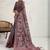 Purple women floral printed aari work tissue saree