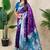 Purple woven design zari silk blend heavy work kanjeevaram saree