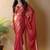 Red satin saree