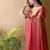Red satin saree