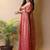 Red satin saree