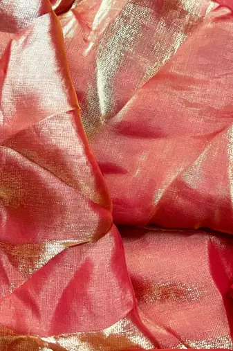 Red satin saree