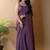 Purple irsia solid shimmer georgette silk party wear sarees