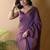 Purple irsia solid shimmer georgette silk party wear sarees