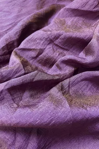 Purple irsia solid shimmer georgette silk party wear sarees