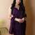 Purple satin saree