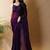 Purple satin saree
