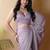 Lavender poly georgette saree