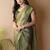 Olive poly georgette saree
