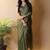 Olive poly georgette saree