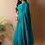 Teal solid shimmer georgette silk party wear sarees