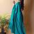 Teal solid shimmer georgette silk party wear sarees