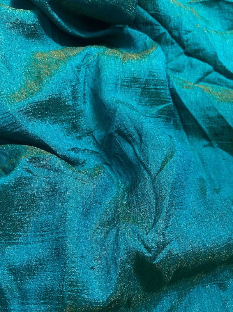 Teal solid shimmer georgette silk party wear sarees
