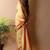 Yellow solid shimmer georgette silk party wear sarees