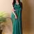 Teal irsia solid shimmer georgette silk party wear sarees