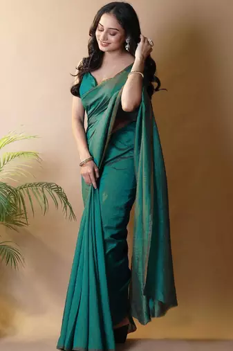 Teal irsia solid shimmer georgette silk party wear sarees