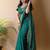 Teal irsia solid shimmer georgette silk party wear sarees