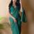 Teal irsia solid shimmer georgette silk party wear sarees