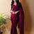 Maroon satin saree