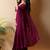 Maroon satin saree