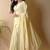 Yellow silk blend saree