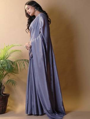 Purple silk blend saree 2