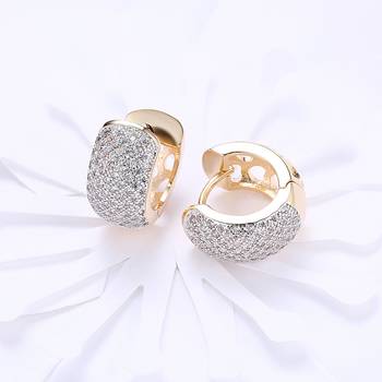 White fancy hoop earrings cz studded festive casual wear jewelry for 2