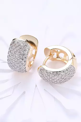 White fancy hoop earrings cz studded festive casual wear jewelry for
