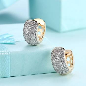 White fancy hoop earrings cz studded festive casual wear jewelry for 3