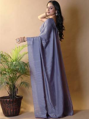 Purple silk blend saree 3