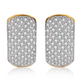 White fancy hoop earrings cz studded festive casual wear jewelry for 4