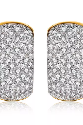 White fancy hoop earrings cz studded festive casual wear jewelry for