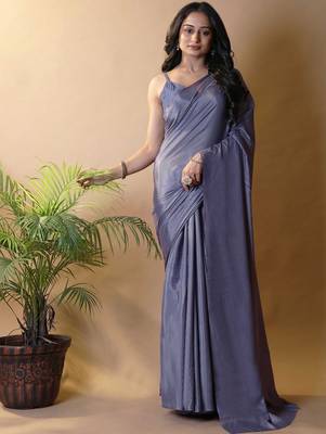 Purple silk blend saree 4