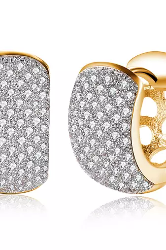 White fancy hoop earrings cz studded festive casual wear jewelry for