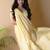 Yellow silk blend saree