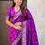 Purple woven design zari silk blend baluchari saree