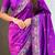 Purple woven design zari silk blend baluchari saree