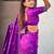 Purple woven design zari silk blend baluchari saree