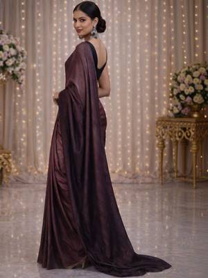 Purple satin saree 3