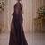 Purple satin saree