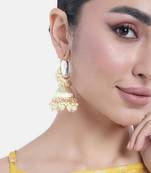 Gold plated beads studded jhumki earrings ethnic jewelry