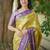 Yellow floral zari kanjeevaram saree
