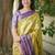 Yellow floral zari kanjeevaram saree