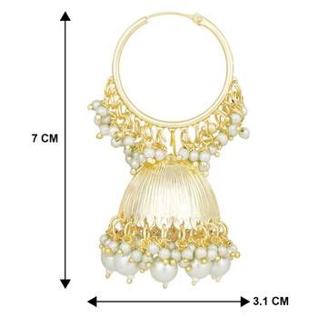 Gold plated beads studded jhumki earrings ethnic jewelry 4