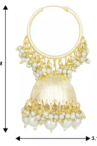 Gold plated beads studded jhumki earrings ethnic jewelry