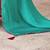 Turquoise kutchi embroidery satin designer saree