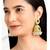 Kundan & beads studded green jhumki earrings ethnic jewelry for women