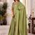 Olive kutchi embroidery satin saree