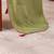 Olive kutchi embroidery satin saree
